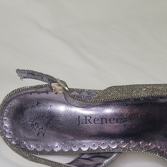 J.Renee Dayna Sling-Back Glimmer Pumps, Pewter - Picture 11 of 16